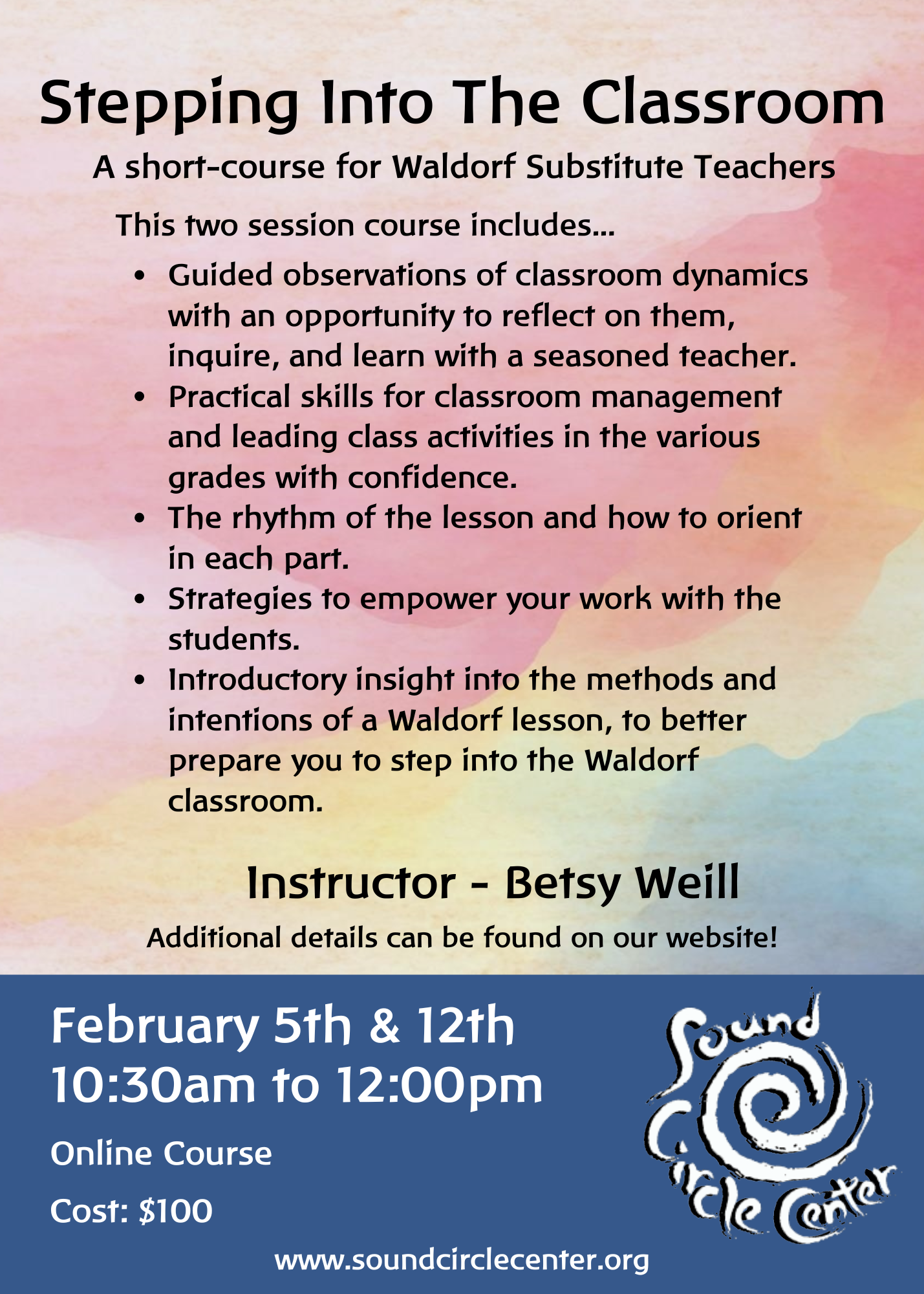 Details about the Stepping into the Classroom course