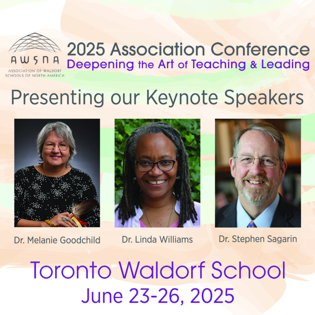 Association Conference save the date with picture of the Keynote speakers: Dr. Melanie Goodchild, Dr. Linda Williams, and Dr. Stephen Sagarin